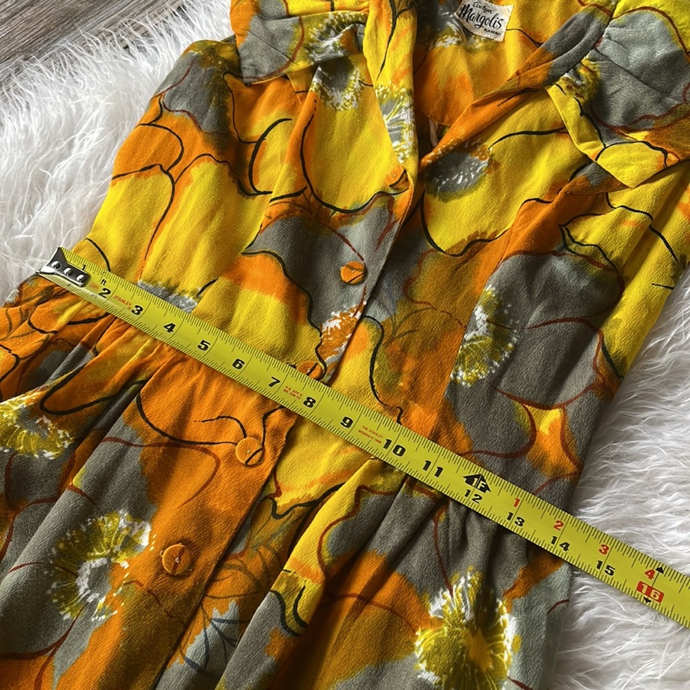 Evelyn Margolis 60’s vintage bark cloth Hawaiian dopamine dress EUC size small - Picture 9 of 12